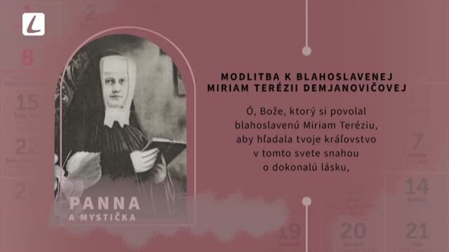 MODLITBA K BL. MIRIAM TERÉZII DEMJANOVIČOVEJ