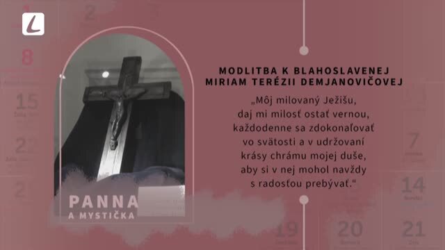 MODLITBA K BL. MIRIAM TERÉZII DEMJANOVIČOVEJ