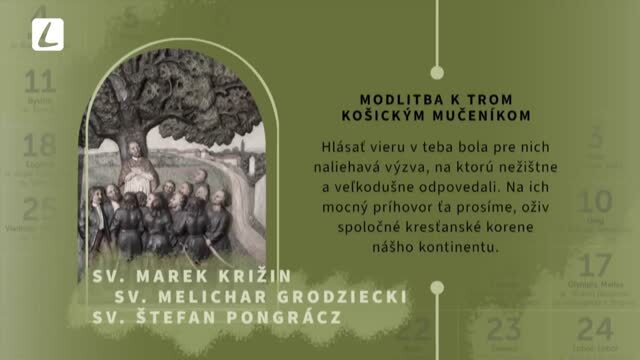 MODLITBA K TROM KOŠICKÝM MUČENÍKOM