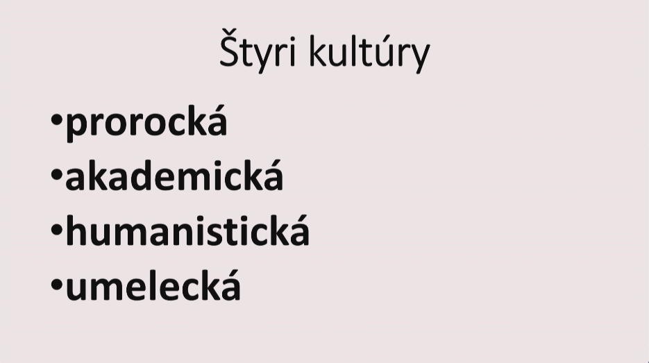 KULTÚRY DNES - PARTNETI, ALEBO RIVALI?